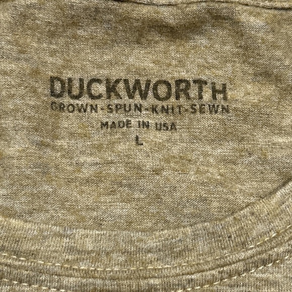 Duckworth Vapor Wool Lyocell Blend Made in USA Coyote Khaki T Shirt Mens Large - Picture 6 of 9